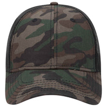 Load image into Gallery viewer, OTTO CAP Camouflage 6 Panel Low Profile Mesh Back Trucker Hat
