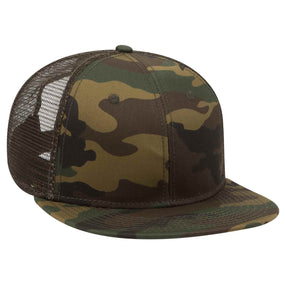 OTTO CAP "OTTO SNAP" Camouflage 6 Panel Mid Profile Mesh Back Trucker Snapback Hat - iBlankCaps.com - Blank Hats & Caps Super Store