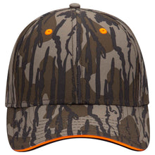 Load image into Gallery viewer, OTTO CAP Mossy Oak Camouflage Superior Polyester Twill Sandwich Visor 6 Panel Low Profile Baseball Cap
