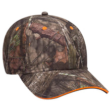 Load image into Gallery viewer, OTTO CAP Mossy Oak Camouflage Superior Polyester Twill Sandwich Visor 6 Panel Low Profile Baseball Cap
