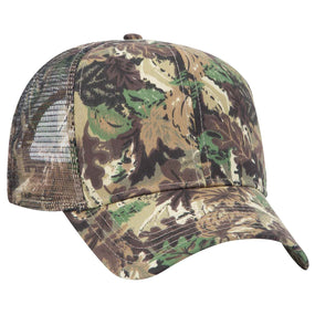 OTTO CAP Camouflage 6 Panel Mid Profile Mesh Back Trucker Hat