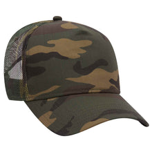 Load image into Gallery viewer, OTTO CAP Camouflage 5 Panel Mid Crown Mesh Back Trucker Hat
