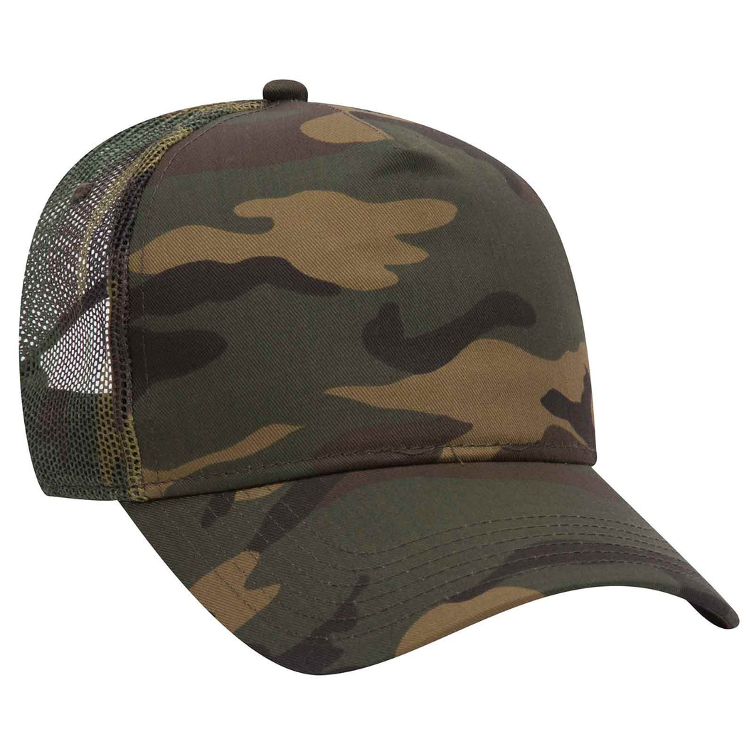 OTTO CAP Camouflage 5 Panel Mid Crown Mesh Back Trucker Hat