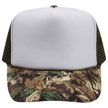 Load image into Gallery viewer, OTTO CAP Camouflage 5 Panel High Crown Mesh Back Trucker Hat
