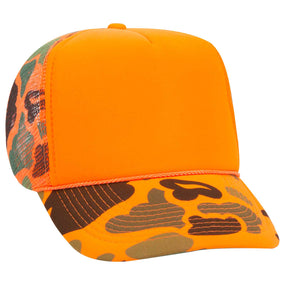 OTTO CAP Neon Camouflage 5 Panel High Crown Mesh Back Trucker Hat