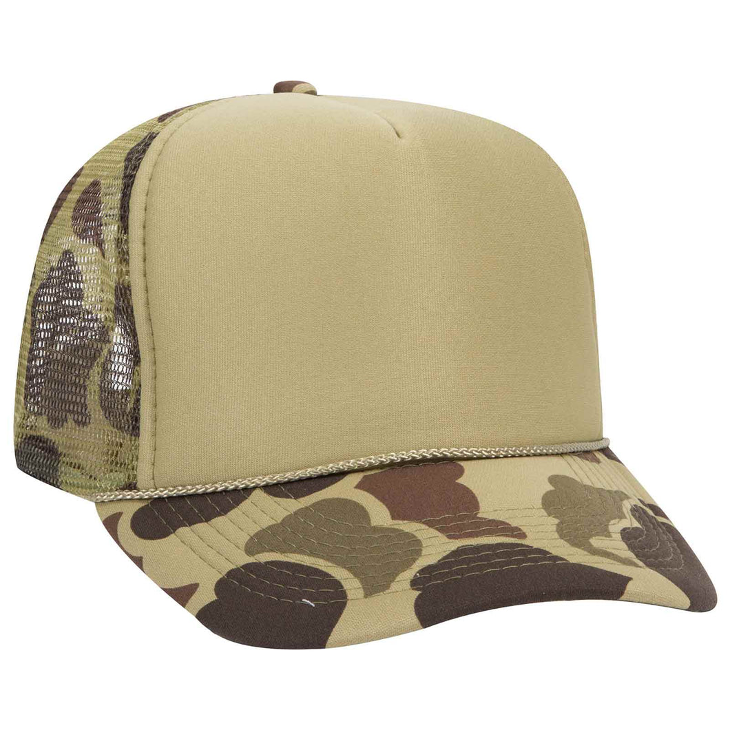 OTTO CAP Camouflage 5 Panel High Crown Mesh Back Trucker Hat