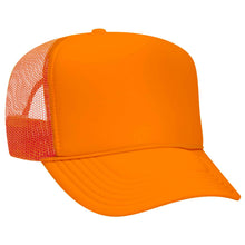 Load image into Gallery viewer, OTTO CAP Neon 5 Panel High Crown Mesh Back Trucker Hat
