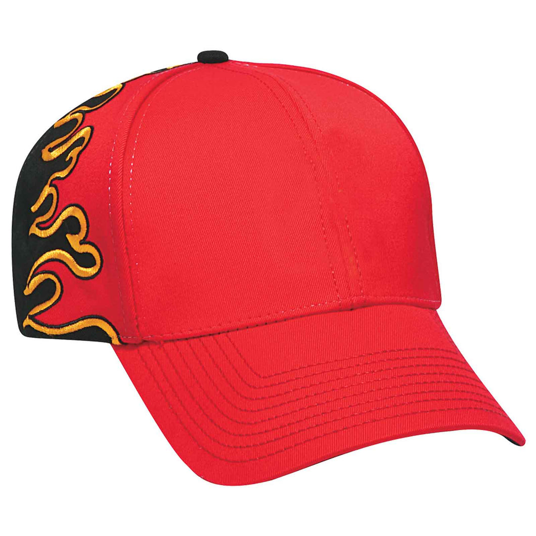 OTTO CAP Flame Pattern Cotton Blend Twill 6 Panel Low Profile Baseball Cap